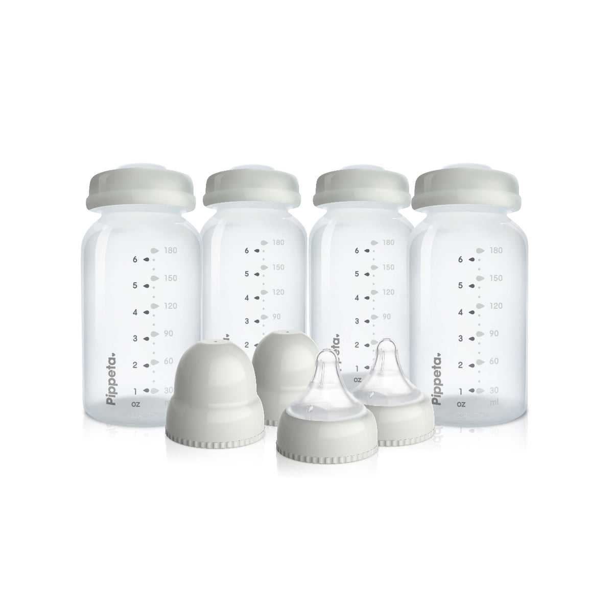 Milk/food Storage Bottles, teats & lids | Pack of 4