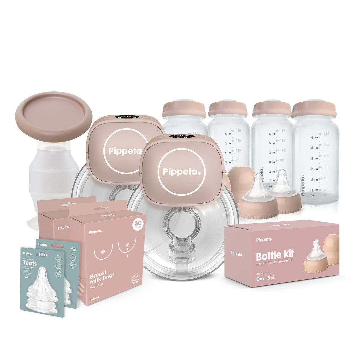 Pippeta LED Hands Free Wearable Breast Pump Feeding Bundle