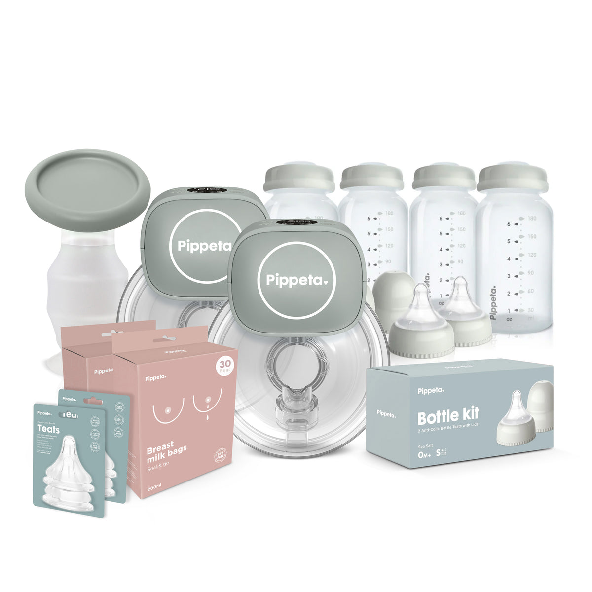 Pippeta LED Hands Free Wearable Breast Pump Feeding Bundle