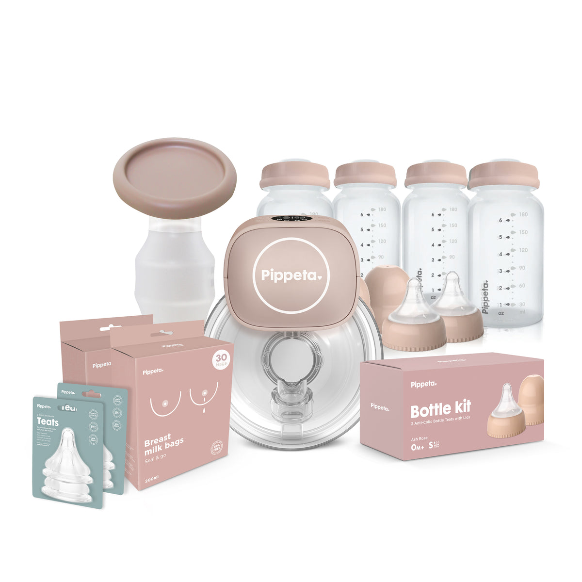 Pippeta LED Hands Free Wearable Breast Pump Feeding Bundle