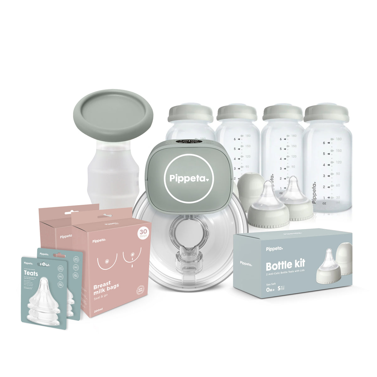 Pippeta LED Hands Free Wearable Breast Pump Feeding Bundle