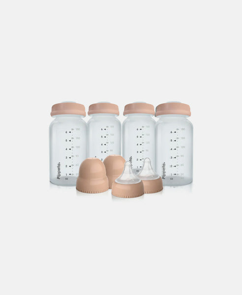 Milk/Food Storage Bottles, teats & lids | Pack of 4