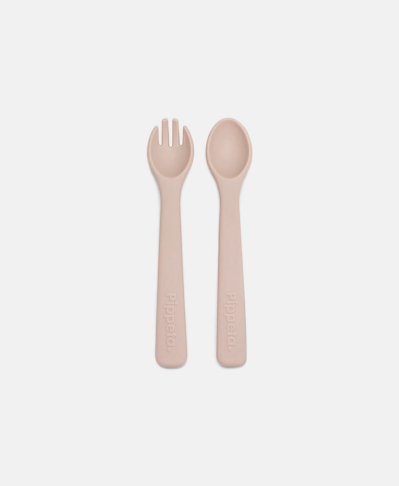 Pippeta Silicone Spoon & Fork | Ash Rose