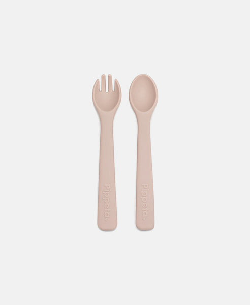 Pippeta Silicone Spoon & Fork | Ash Rose