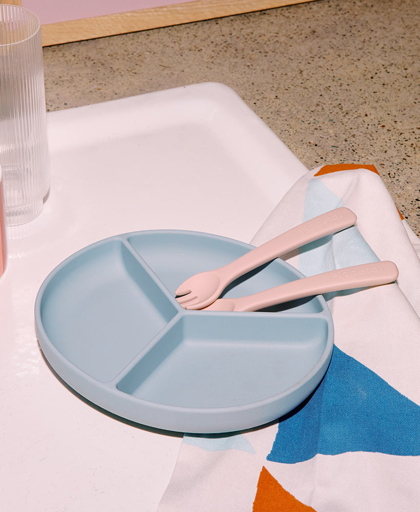 Pippeta Silicone Spoon & Fork | Ash Rose