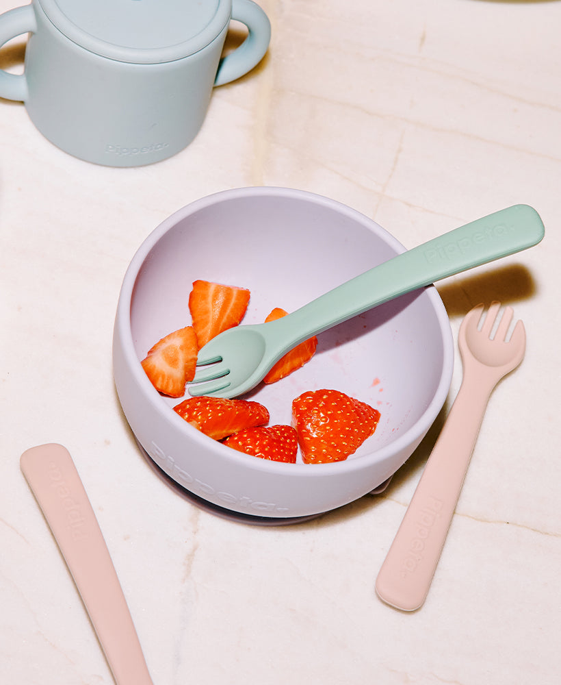 Pippeta Silicone Spoon & Fork | Meadow Green