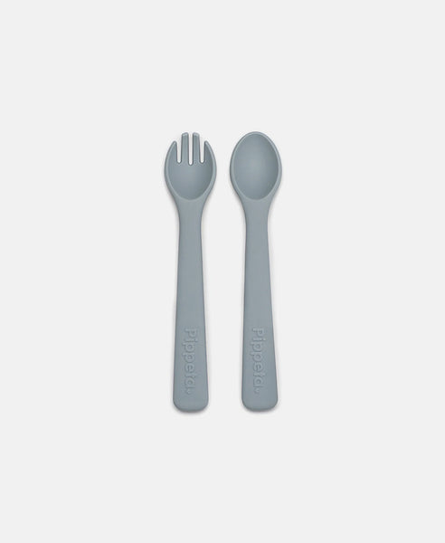 Pippeta Silicone Spoon & Fork | Sea Salt