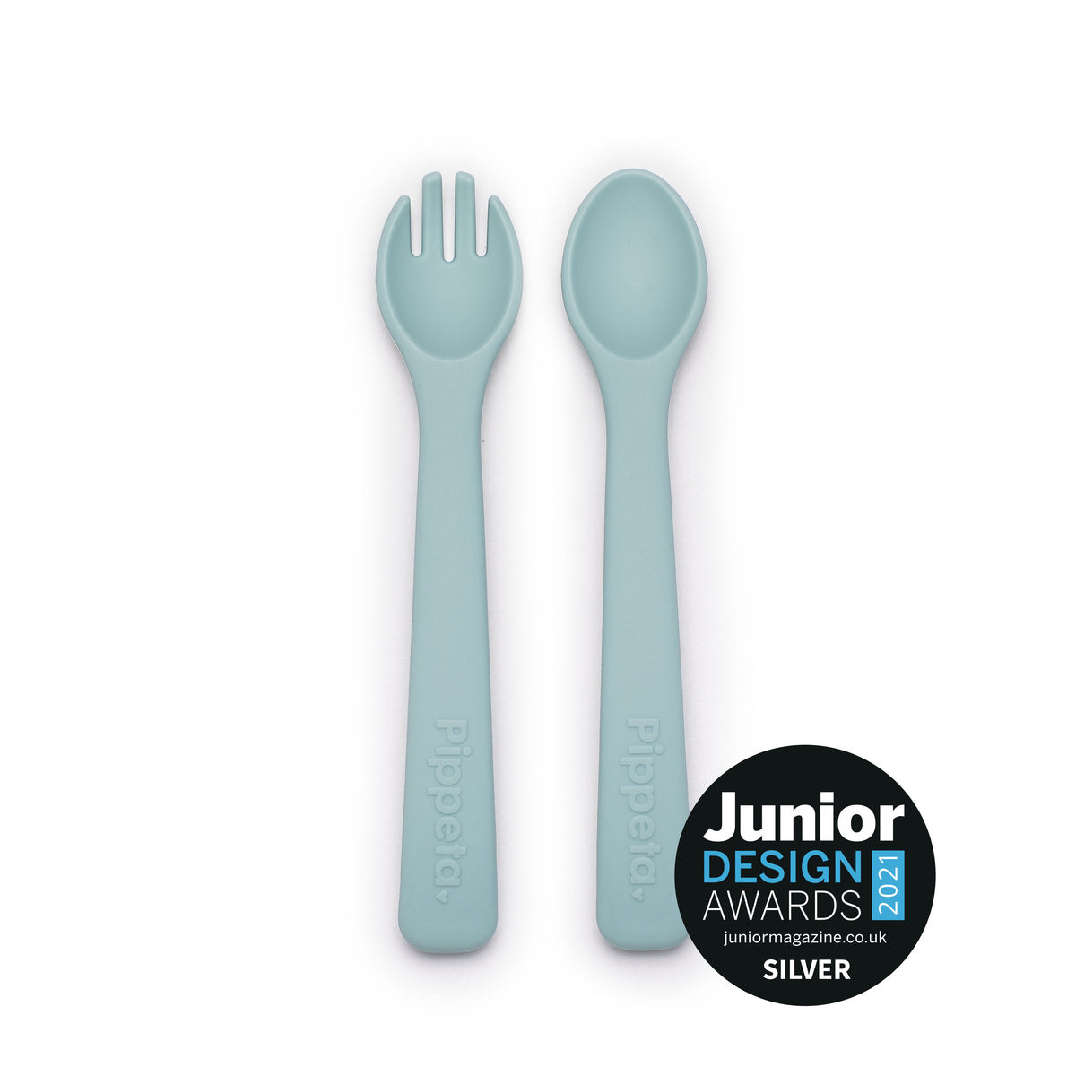 Pippeta Silicone Spoon & Fork | Sky Blue