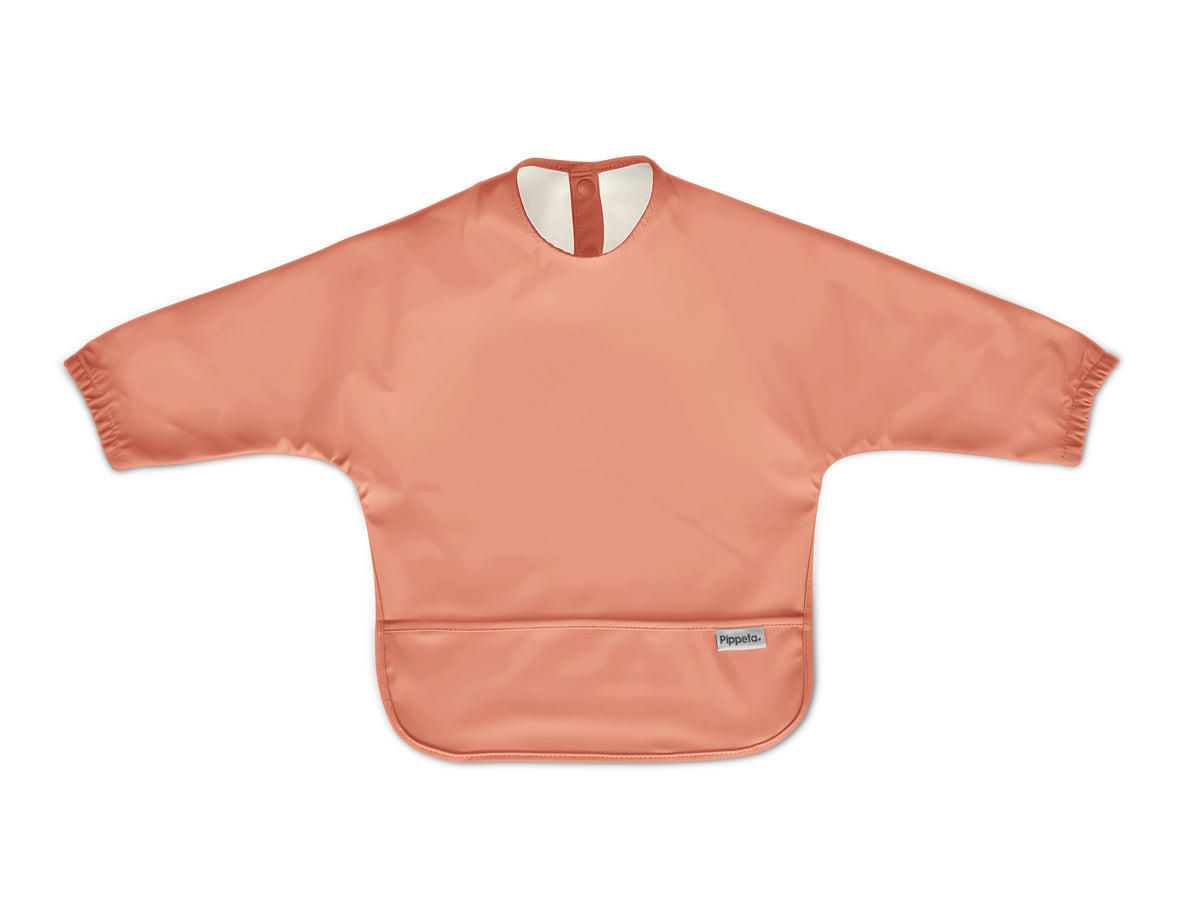 Waterproof Cape Sleeved Bib | Coral Pink
